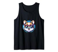 Awesome Rainbow Dog Occhiali da sole testa Cute Corgi Canotta