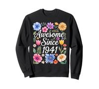 Awesome Since 1941 - Compleanno Floreale Acquerello Felpa