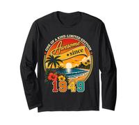 Awesome Since 1949 Vintage Beach Tropical 77th Birthday Maglia a Manica