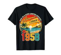 Awesome Since 1958 Vintage Beach Tropical 68th Birthday Maglietta