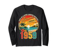 Awesome Since 1959 Vintage Beach Tropical 67th Birthday Maglia a Manica