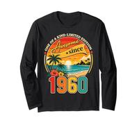 Awesome Since 1960 Vintage Beach Tropical 66th Birthday Maglia a Manica