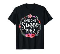 Awesome Since 1962 63° Compleanno Flower Girls Born in 1962 Maglietta