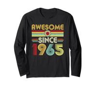 Awesome Since 1965 Classic Year Birth of Birthday Vintage Maglia a Manica