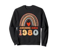 Awesome Since 1980 46th Birthday Boho Rainbow 46 Years Old Felpa