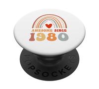 Awesome Since 1980 46th Birthday Boho Rainbow 46 Years Old PopSockets PopGrip Adesivo