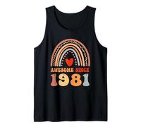 Awesome Since 1981 45th Birthday Boho Rainbow 45 Years Old Canotta