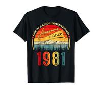 Awesome Since 1981 Vintage Style Born in 1981 Birthday Mens Maglietta