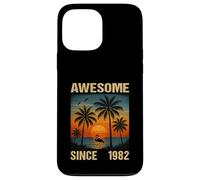 Awesome Since 1982 43° compleanno fenicottero tropicale palma Custodia per iPhone 13 Pro Max