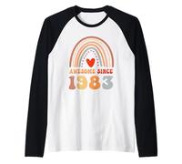 Awesome Since 1983 43rd Birthday Boho Rainbow 43 Years Old Maglia con Maniche Raglan