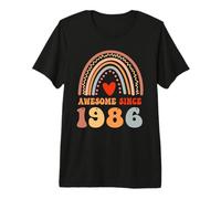 Awesome Since 1986 40th Birthday Boho Rainbow 40 Years Old Maglietta Premium