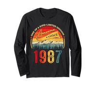 Awesome Since 1987 Vintage Style Born in 1987 Birthday Mens Maglia a Manica