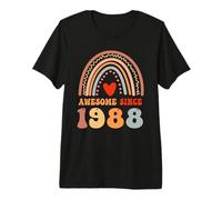 Awesome Since 1988 38th Birthday Boho Rainbow 38 Years Old Maglietta Premium