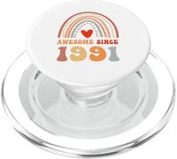 Awesome Since 1991 35th Birthday Boho Rainbow 35 Years Old PopSockets PopGrip per MagSafe