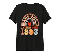 Awesome Since 1993 33rd Birthday Boho Rainbow 33 Years Old Maglietta Premium