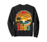 Awesome Since 1993 Vintage Beach Tropical 33rd Birthday Felpa