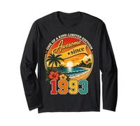 Awesome Since 1993 Vintage Beach Tropical 33rd Birthday Maglia a Manica