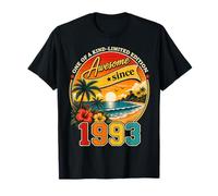 Awesome Since 1993 Vintage Beach Tropical 33rd Birthday Maglietta