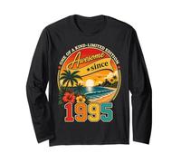 Awesome Since 1995 Vintage Beach Tropical 31st Birthday Maglia a Manica