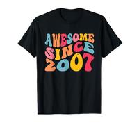Awesome Since 2007 19 Years Old Retro Vintage 19th Birthday Maglietta