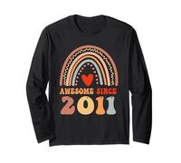 Awesome Since 2011 15th Birthday Boho Rainbow 15 Years Old Maglia a Manica