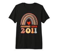 Awesome Since 2011 15th Birthday Boho Rainbow 15 Years Old Maglietta Premium