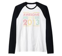 Awesome Since 2013 13th Birthday Retro Vintage 13 Years Old Maglia con Maniche Raglan