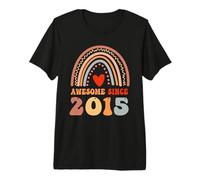 Awesome Since 2015 11st Birthday Boho Rainbow 11 Years Old Maglietta Premium
