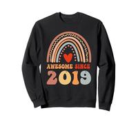 Awesome Since 2019 7th Birthday Boho Rainbow 7 Years Old Felpa