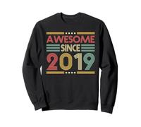 Awesome Since 2019 7th Birthday Retro Vintage 7 Years Old Felpa
