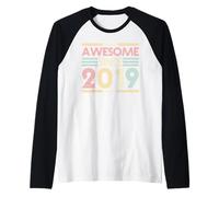Awesome Since 2019 7th Birthday Retro Vintage 7 Years Old Maglia con Maniche Raglan