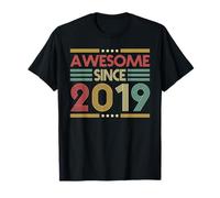 Awesome Since 2019 7th Birthday Retro Vintage 7 Years Old Maglietta