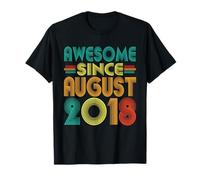 Awesome Since August 2018 Anni 8th Bday Funny Vintage Maglietta