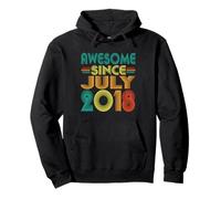 Awesome Since July 2018 Anni 8th Bday Funny Vintage Felpa con Cappuccio