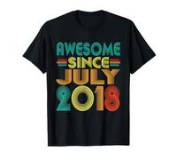 Awesome Since July 2018 Anni 8th Bday Funny Vintage Maglietta