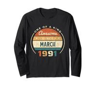 Awesome Since March 1991 - Compleanno Vintage Maglia a Manica