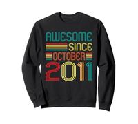 Awesome Since October 2011 15th Birthday Retro 15 Years Old Felpa