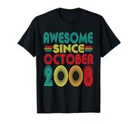 Awesome Since Ottobre 2008 Anni 18th Bday Divertente Vintage Maglietta