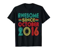 Awesome Since Ottobre 2016 Anni 10th Bday Funny Vintage Maglietta