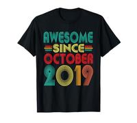 Awesome Since Ottobre 2019 Anni 7th Bday Divertente Vintage Maglietta