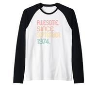 Awesome Since September 1974 52nd Birthday Gifts 52 Year Old Maglia con Maniche Raglan