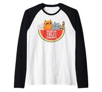 Awesome Summer Pet Cat Fruits One in a Melon Watermelon Maglia con Maniche Raglan