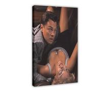 AWFGQ Poster del film Il lupo di Wall Street, Leonardo DiCaprio e Margot Elise, stampa artistica da parete su tela, decorazione artistica da parete per soggiorno e camera da letto, stile cornice, 60 x