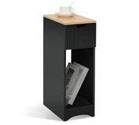 Awhtixbo Comodino con cassetto, comodino nero per letto boxspring, divano e camera dei bambini, 20 x 35 x 60 cm (LxAxP), modello: B