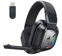 Awinnasey PH4 Wireless Gaming Headset con Microfono 2.4GHz Gaming Cuffie per PS5, PS4, PC, Switch, Mac, Riduzione del Rumore Pieghevole Cuffie Bluetooth con Luce LED, Nero