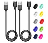 AWINNER Confezione da 2 cavi di ricarica compatibili con Garmin Instinct 2, Instinct 2S, Forerunner 965/265/265s, cavo di ricarica di ricambio per orologio e porta di ricarica in silicone con tappo