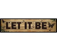 AWISZZZ Let It Be The Music Butterfly Targa in metallo da parete decorazione da parete retrò Whisper parole di saggezza farfalle cartelli artistici per la decorazione della casa regali 40,6 x 10,2 cm