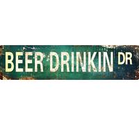 AWISZZZ Targa in metallo vintage retrò Beer Drinkin Dr Signs elegante targa artistica da parete per la decorazione della casa bagno cucina casa e decorazione da parete gotica o come poster unico 40,6