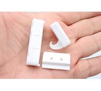 AWITALIA - kit di Ganci Gancio antinfortunistico per Zanzariera Laterale, seconda Generazione, 3 Pezzi, Vari Colori nostra produzione, NO STAMPA IN 3D, stampaggio a fusione.(Bianco, Kit 2 Ganci)