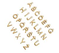 AWJUWHBJ 26 ciondoli a forma di lettera in miniatura con placcatura sottovuoto per gioielli dal design unico, accessori in metallo anallergici, placcati sottovuoto, Misura unica, come descritto, come